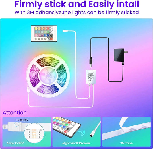 50 FT LED Strip Lights,Bluetooth LED Lights for Bedroom, Color Changing Light Strip with Music Sync, Phone Controller and IR Remote(App+Remote +Mic). - Osacean Sky Logistics