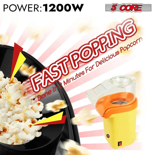 5Core Popcorn Machine 16 Cup Hot Air Popper Mini Portable Electric Pop Corn Maker YELLOW - Osacean Sky Logistics