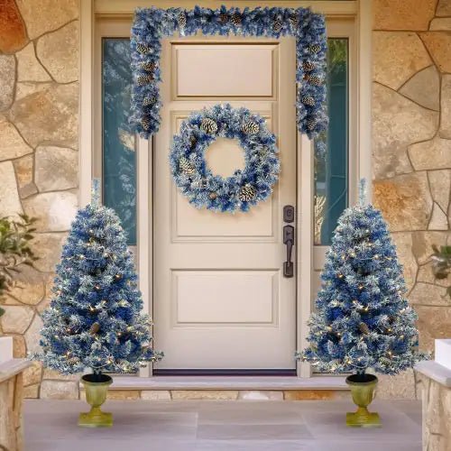 Pre - lit Christmas Tree Artificial Christmas 4 - piece Set - Osacean Sky Logistics