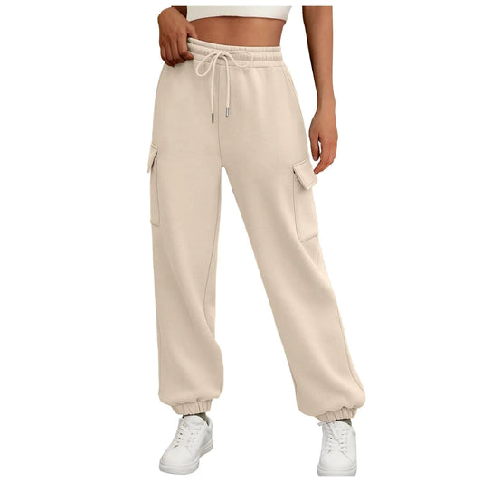 Women's Sweatpants Fleece Lined Baggy Athletic Jogger Trousers With Pockets Fall Casual Trendy Cargo Pants Fall Outfits - Osacean Sky Logistics