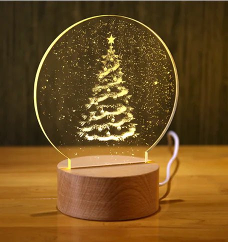 3D Acrylic Christmas Tree Table Lamp for Bedroom - Osacean Sky Logistics