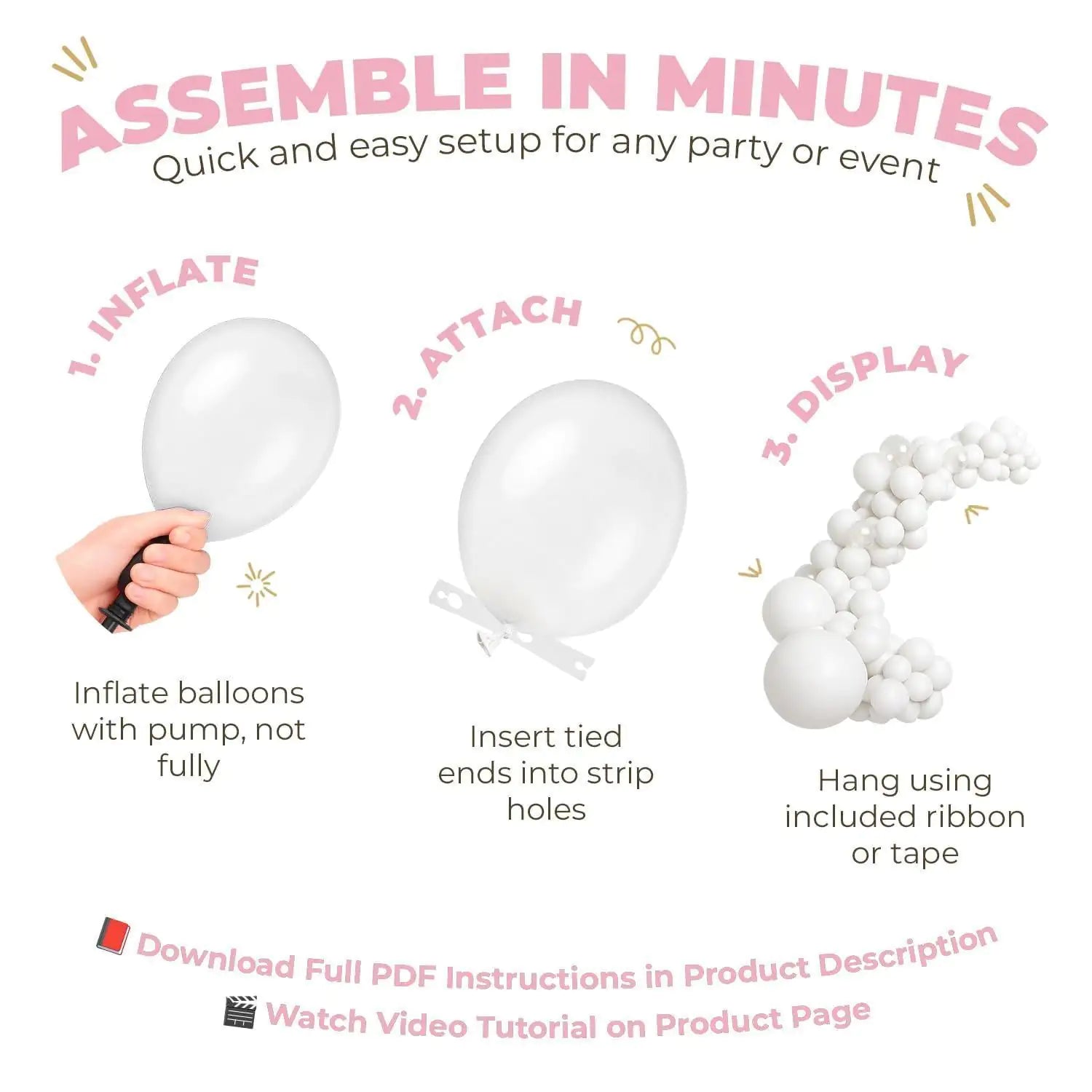 Balloon Garland Arch Kit 146 Pcs Light Pink Balloons for Baby Shower Birthday Gender Reveal Wedding Party DIY Kit by ™ - Osacean Sky Logistics