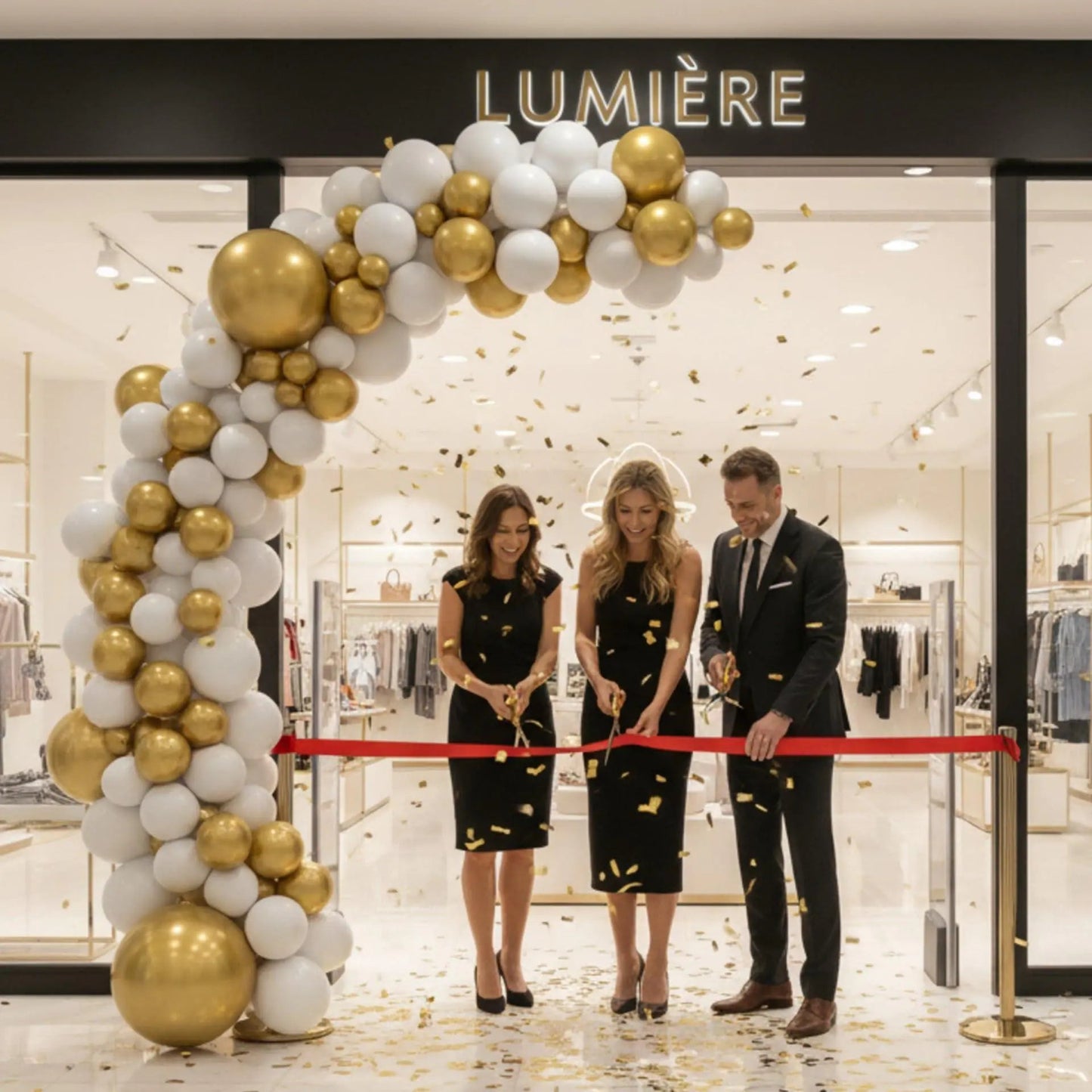 Balloon Garland Arch Kit 146 Pcs White Metallic Gold Confetti Balloons for Baby Shower Birthday Gender Reveal Wedding Party DIY Kit - Osacean Sky Logistics