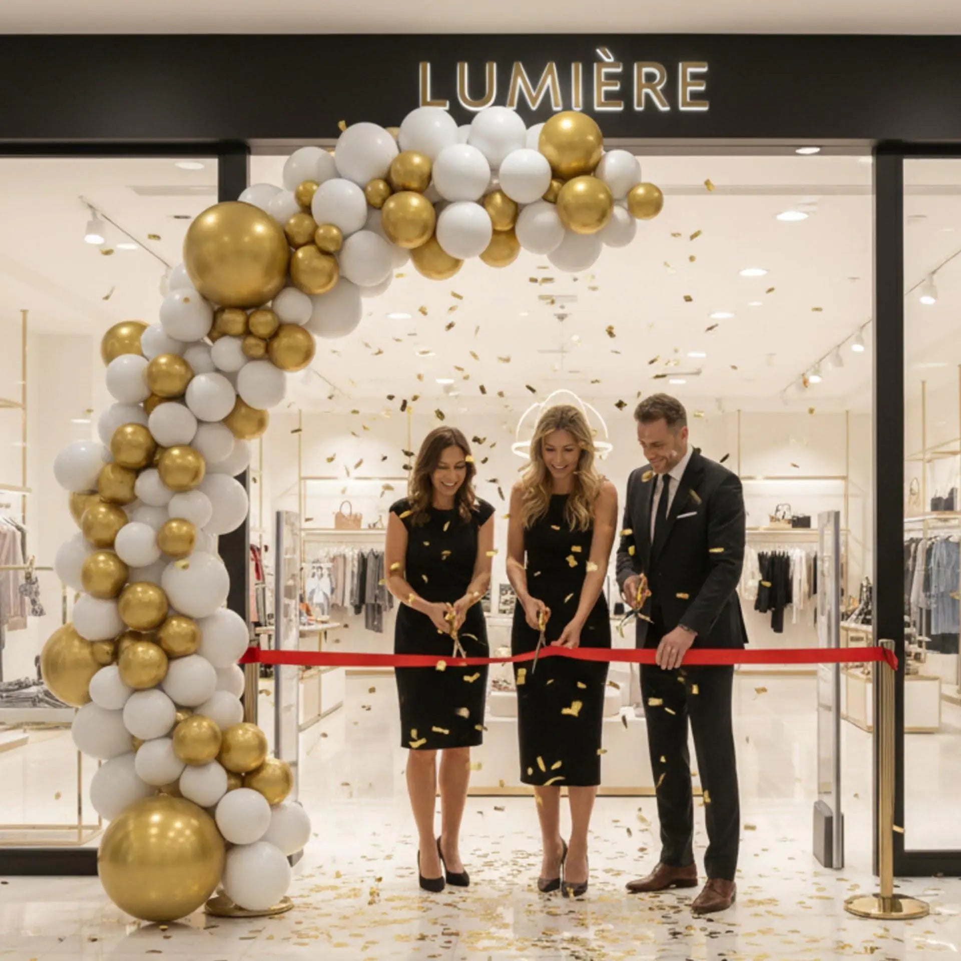 Balloon Garland Arch Kit 146 Pcs White Metallic Gold Confetti Balloons for Baby Shower Birthday Gender Reveal Wedding Party DIY Kit - Osacean Sky Logistics