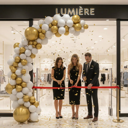 Balloon Garland Arch Kit 146 Pcs White Metallic Gold Confetti Balloons for Baby Shower Birthday Gender Reveal Wedding Party DIY Kit - Osacean Sky Logistics