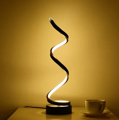 Black Spiral Table Lamp for Bedroom (One Piece) - Osacean Sky Logistics