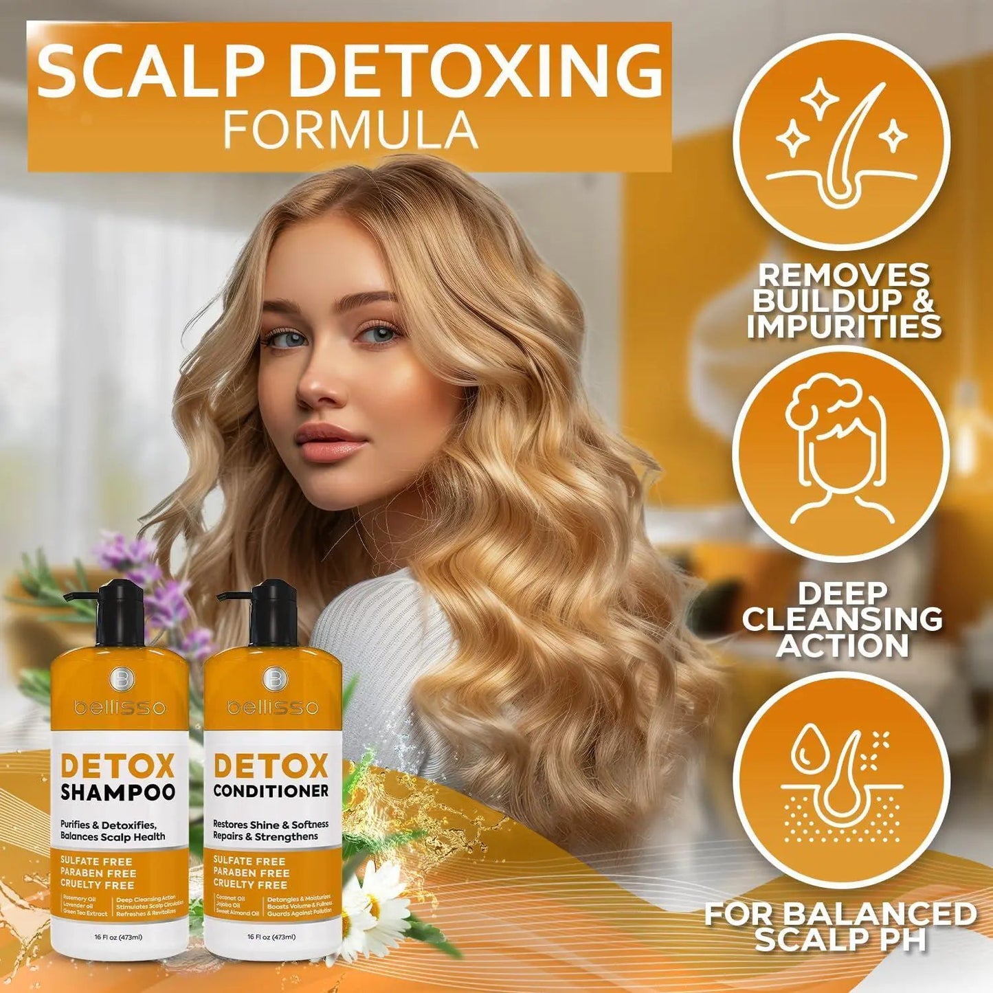 Detox Shampoo and Conditioner Set Ideal for Oily Hair Men and Women Remove Product Buildup Sulfate and Paraben Free with Scalp Clarifying and Detoxifying Properties With Rosemary Oil - Osacean Sky Logistics