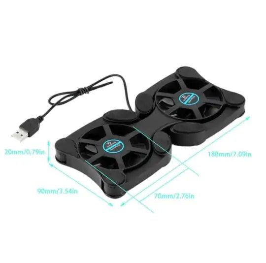 Dual USB Cooling Fan Pad Foldable Slim Fans Cooler Stand For Laptop PC Notebook - Osacean Sky Logistics
