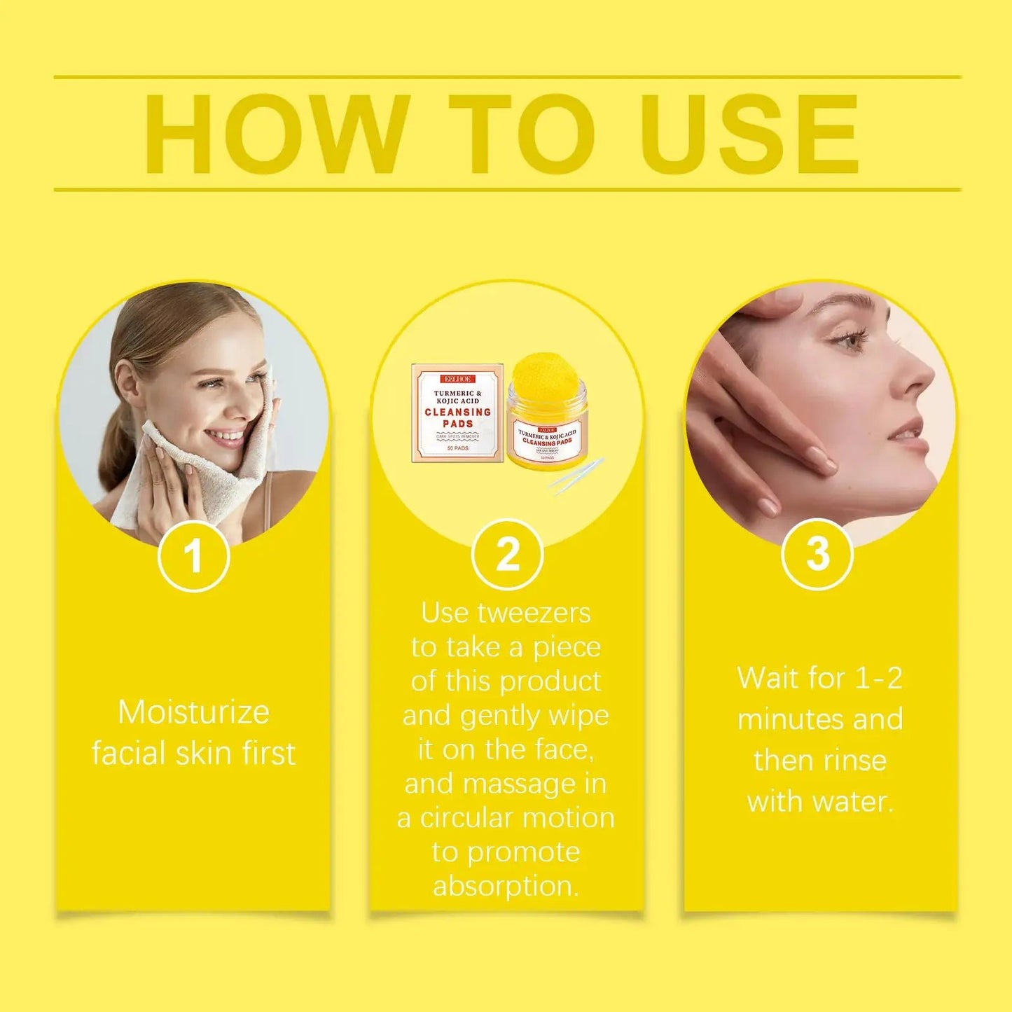 EELHOE Turmeric Exfoliating Cleansing Pad Repairs And Nourishes The Delicate Skin Of The Face, Gently Cleanses And Purifies - Osacean Sky Logistics