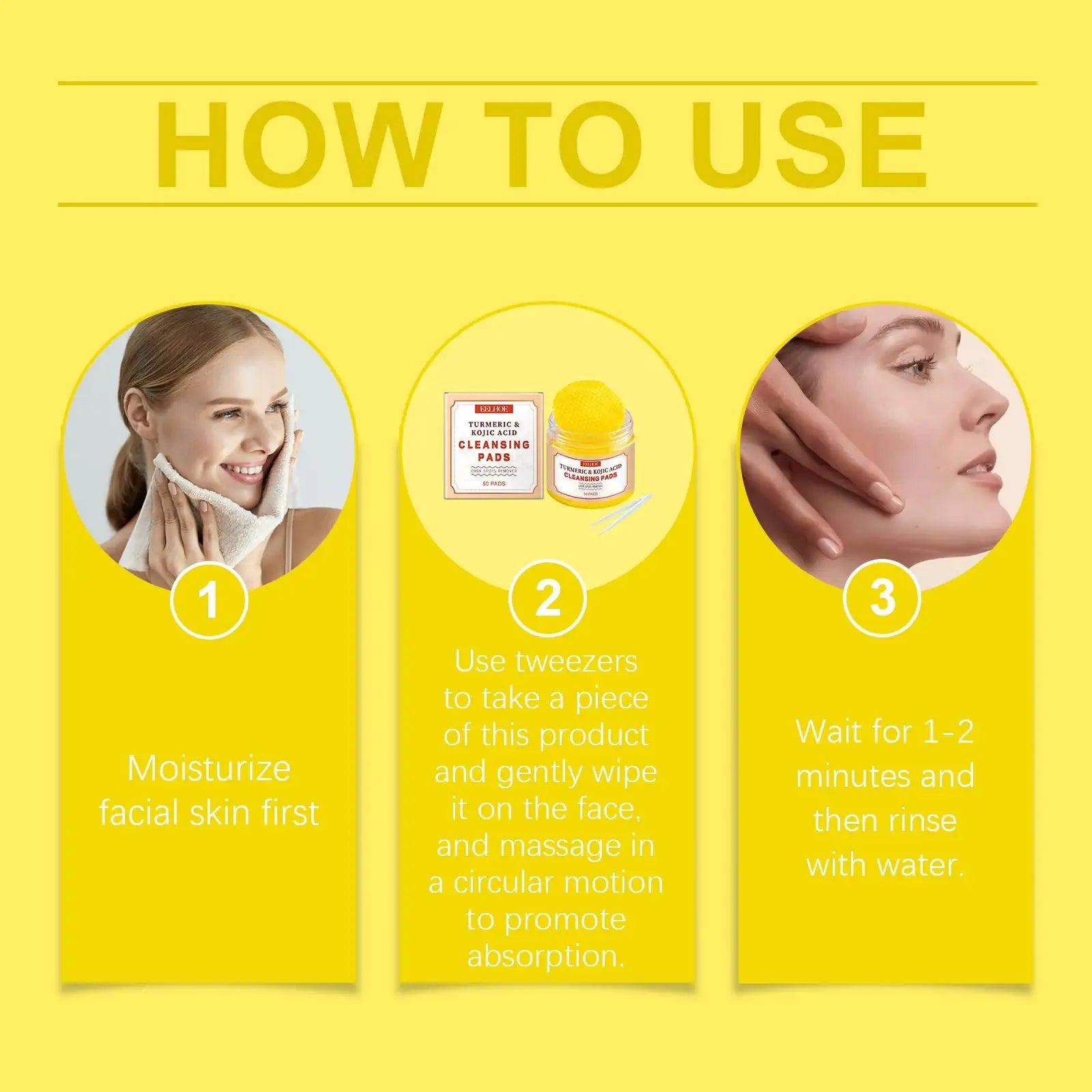 EELHOE Turmeric Exfoliating Cleansing Pad Repairs And Nourishes The Delicate Skin Of The Face, Gently Cleanses And Purifies - Osacean Sky Logistics