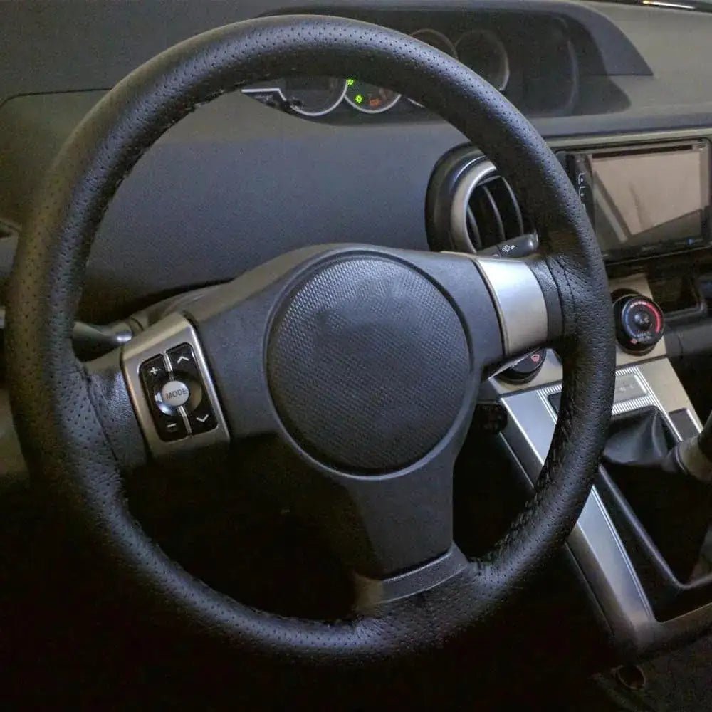 Genuine Leather DIY Car Steering Wheel Cover Anti - slip For Cm Black US - Osacean Sky Logistics