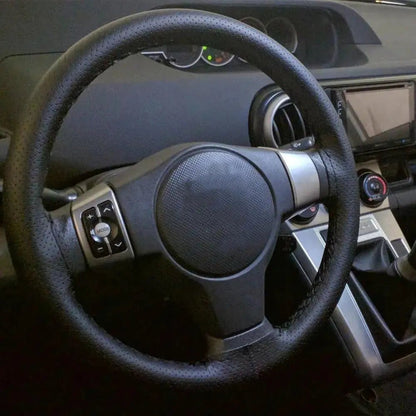 Genuine Leather DIY Car Steering Wheel Cover Anti - slip For Cm Black US - Osacean Sky Logistics