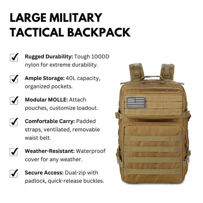 Large Military Tactical Backpack - Osacean Sky Logistics