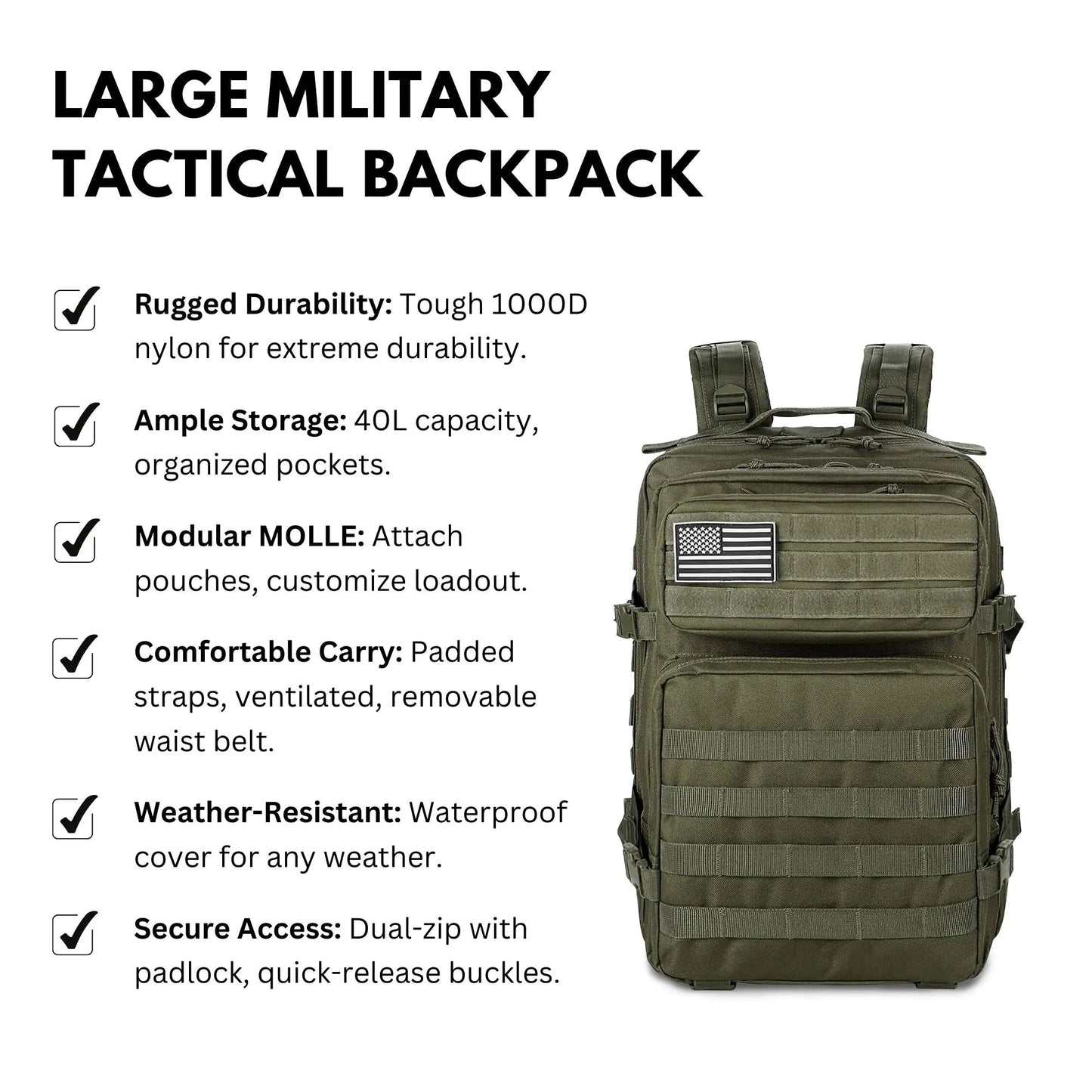 Large Military Tactical Backpack - Osacean Sky Logistics