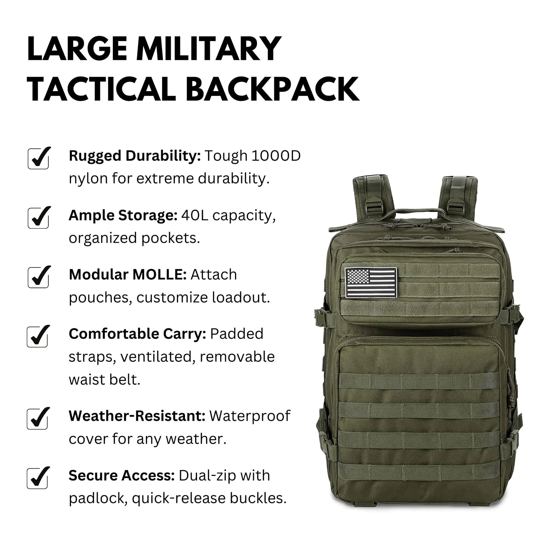 Large Military Tactical Backpack - Osacean Sky Logistics
