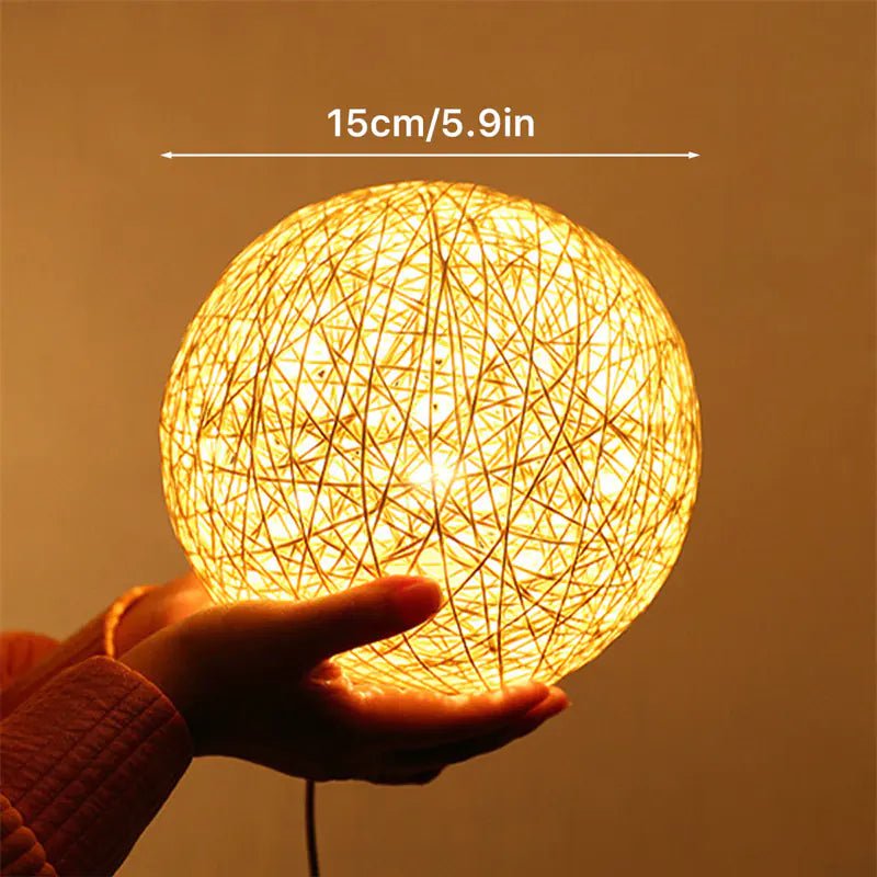 LED Rattan Ball USB Table Lamp for Bedroom Decor - Osacean Sky Logistics