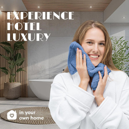 Light Blue Washcloths Set 12 Pack for Body Face Towel 12x12 Inch Cotton Wash Cloths Bulk Spa Fingertip Wash Clothes Soft Absorbent Gym Towels - Osacean Sky Logistics