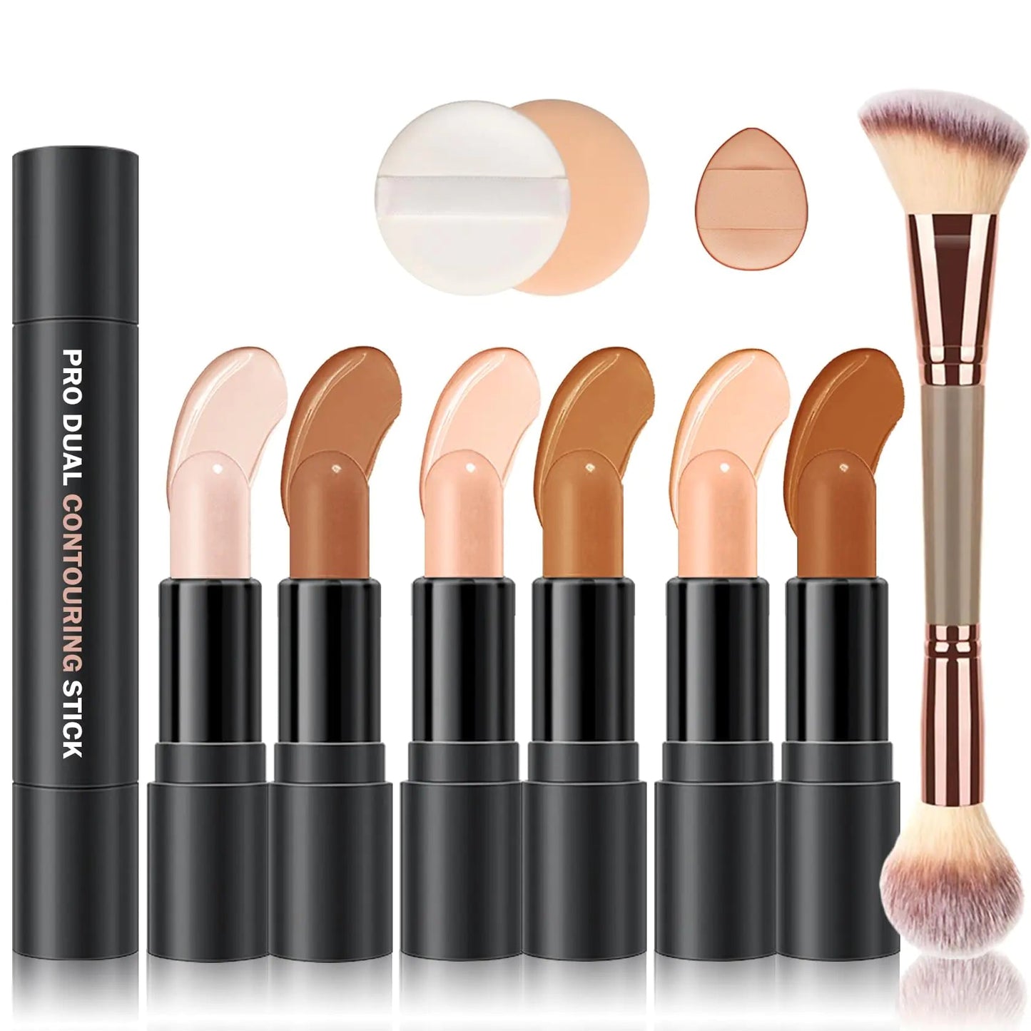 LZXLUKGIR 6 Colors Cream Contour Stick Makeup Contour KitFace Highlighter Makeup Stick Cream Bronzer Stick Contouring Makeup Kit for BeginnersLightweight Cream Concealer Contorno Maquillaje - Osacean Sky Logistics