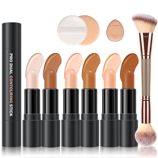 LZXLUKGIR 6 Colors Cream Contour Stick Makeup Contour KitFace Highlighter Makeup Stick Cream Bronzer Stick Contouring Makeup Kit for BeginnersLightweight Cream Concealer Contorno Maquillaje - Osacean Sky Logistics