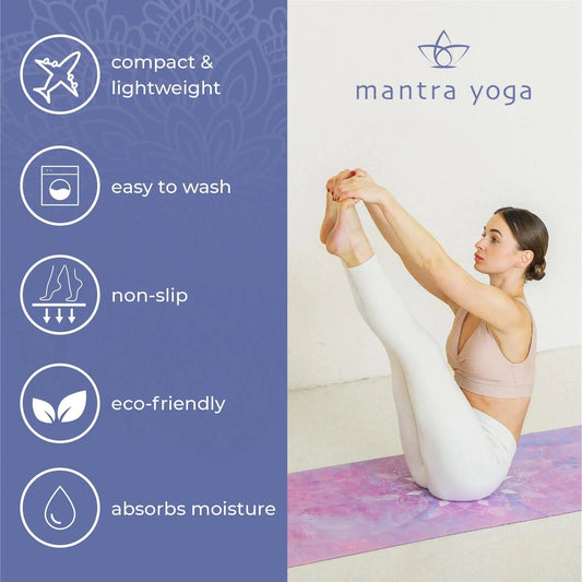 Mantra Yoga 1.5mm with Knee Pad Bag 72x24 inch 2,6 lbs Foldable Fitness Exercise Mat with Bag Lightweight, Compact & Eco Friendly Non Slip & Washable For All Types of Yoga - Osacean Sky Logistics
