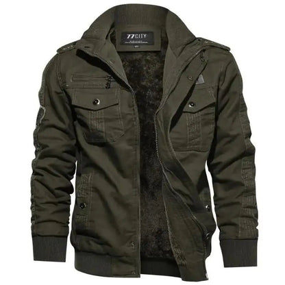 Men Winter Jackets Cargo Jackets Thicker Warm down Jackets Balck Casual Winter Coats High Quality Male Multi - Pocket Coats 6XL - Osacean Sky Logistics