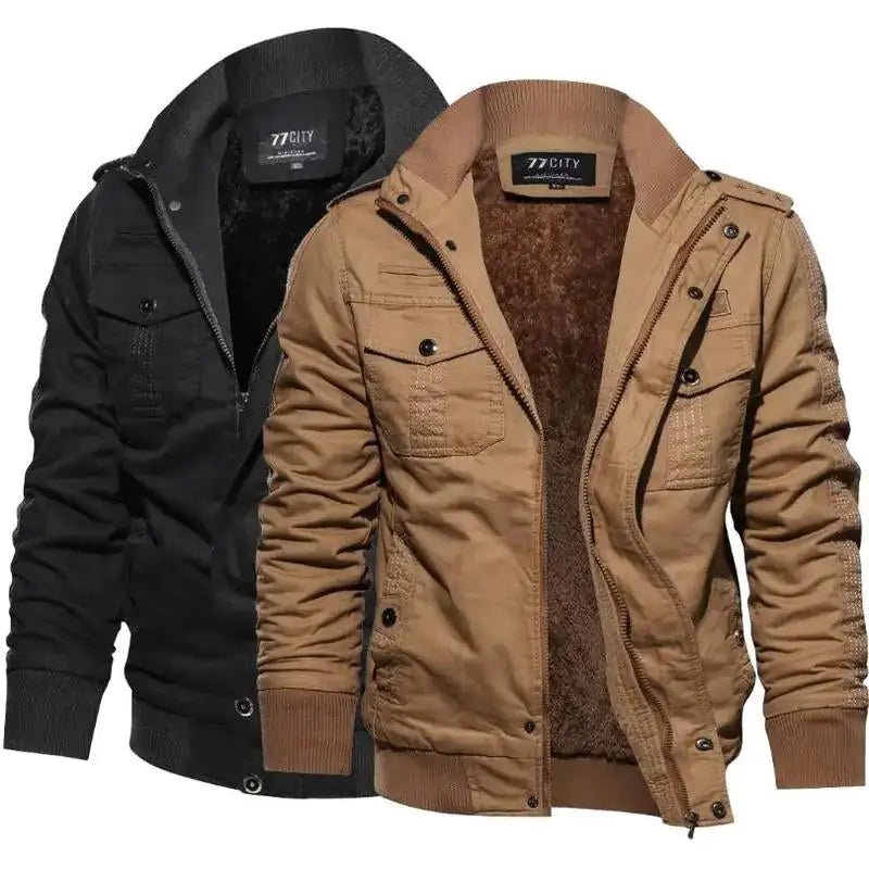 Men Winter Jackets Cargo Jackets Thicker Warm down Jackets Balck Casual Winter Coats High Quality Male Multi - Pocket Coats 6XL - Osacean Sky Logistics