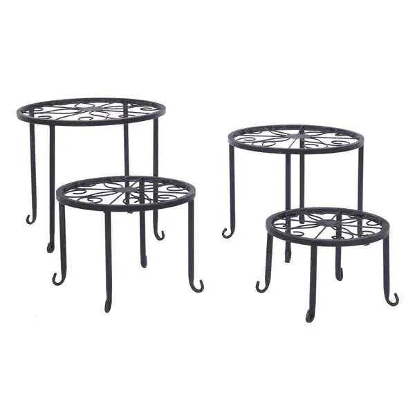 Metal Plant Stand 4 In 1 Potted Irons Planter Supports Floor Flower Pot Round Rack Display - Osacean Sky Logistics