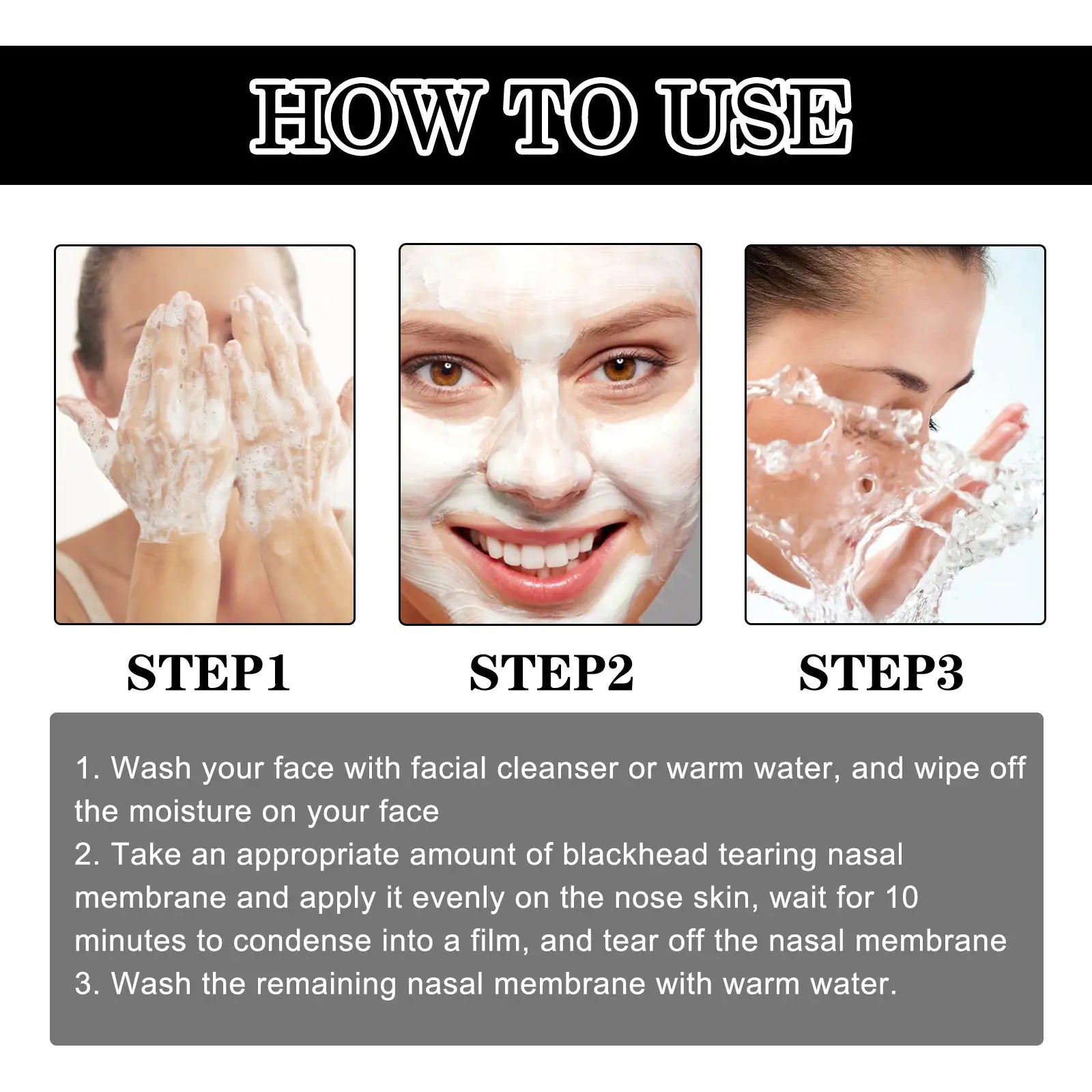 OUHOE Blackhead Peeling Nose Mask Deep Cleansing, Blackhead Acne, Pore Tightening, Strawberry Nose Mask - Osacean Sky Logistics