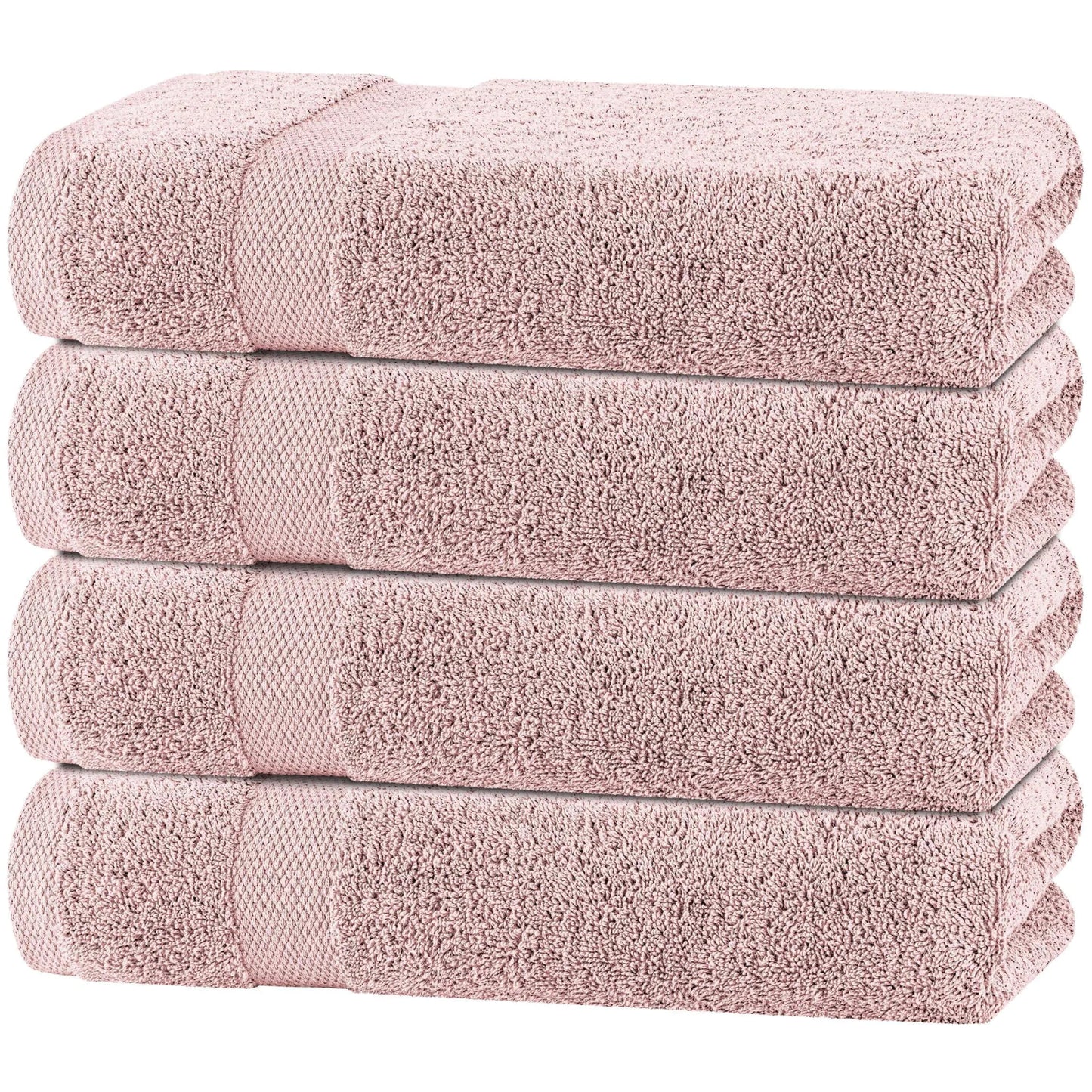 Pink Bath Towels 27x54 Inch Cotton Towel Set 4 Pack for Bathroom Hotel Gym Spa Soft Extra Absorbent Quick Dry - Osacean Sky Logistics
