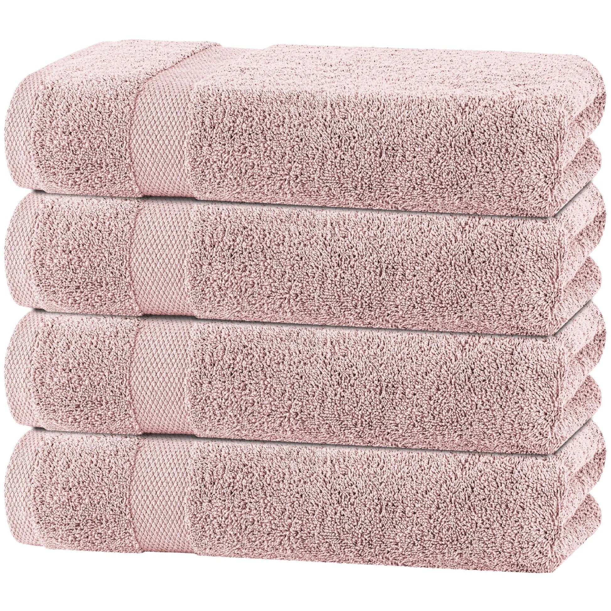 Pink Bath Towels 27x54 Inch Cotton Towel Set 4 Pack for Bathroom Hotel Gym Spa Soft Extra Absorbent Quick Dry - Osacean Sky Logistics
