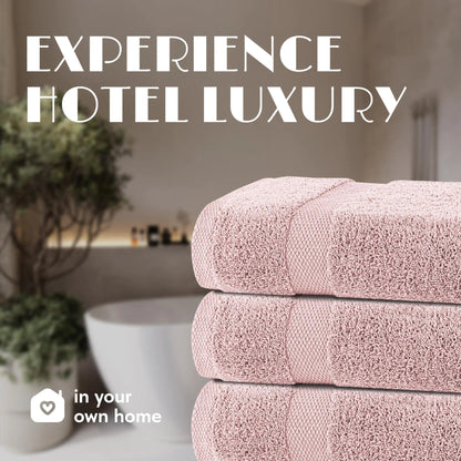 Pink Bath Towels 27x54 Inch Cotton Towel Set 4 Pack for Bathroom Hotel Gym Spa Soft Extra Absorbent Quick Dry - Osacean Sky Logistics