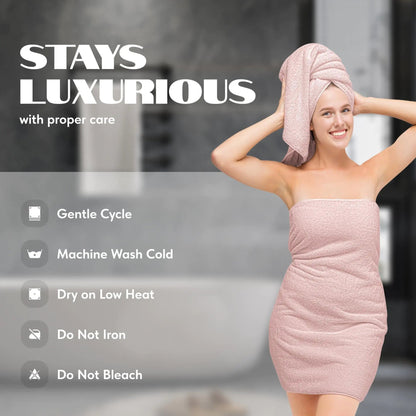 Pink Bath Towels 27x54 Inch Cotton Towel Set 4 Pack for Bathroom Hotel Gym Spa Soft Extra Absorbent Quick Dry - Osacean Sky Logistics