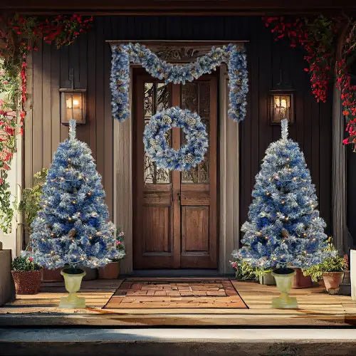 Pre - lit Christmas Tree Artificial Christmas 4 - piece Set - Osacean Sky Logistics