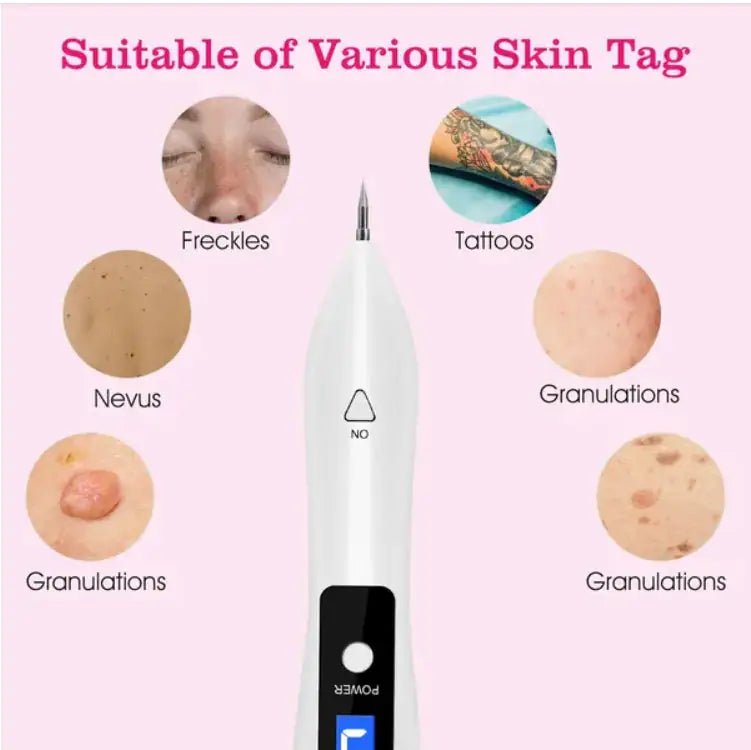 Skin Tag Repair Kit Portable Beauty Equipment Multi - Level With Home Usage USB Charging LCD Level Adjustable 6 Replaceable Needles - Osacean Sky Logistics