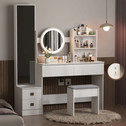 VFF Bedroom Dressing Table, Modern Minimalist Makeup Cabinet, Master Bedroom Makeup Mirror, Makeup Table Mirror Cabinet - Osacean Sky Logistics