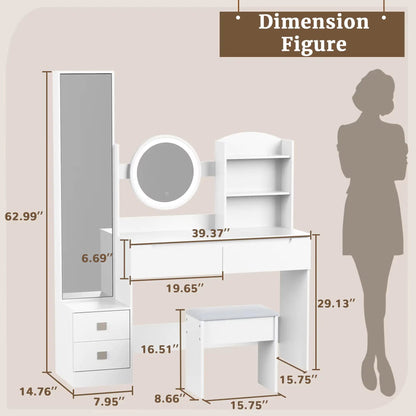 VFF Bedroom Dressing Table, Modern Minimalist Makeup Cabinet, Master Bedroom Makeup Mirror, Makeup Table Mirror Cabinet - Osacean Sky Logistics