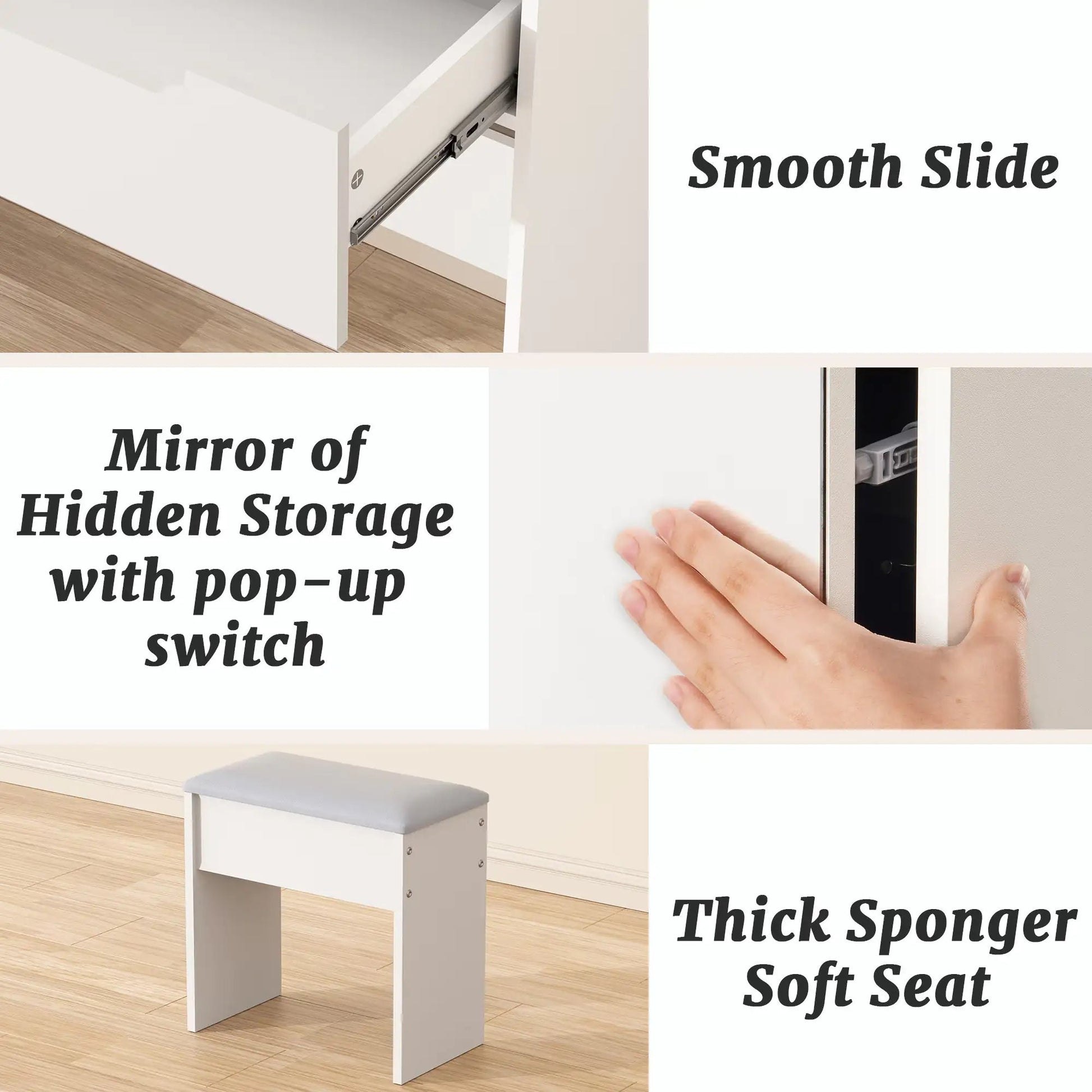 VFF Bedroom Dressing Table, Modern Minimalist Makeup Cabinet, Master Bedroom Makeup Mirror, Makeup Table Mirror Cabinet - Osacean Sky Logistics