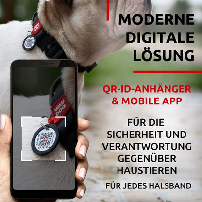 WAUDOG Waterproof Dog Collar Adjustable Dog Collar for Large Dogs Small and Medium Dogs Heavy Duty Dog Collars with Durable Metal Clasp and QR Dog Tag Boy & Girl Dog Collars (Black) - Osacean Sky Logistics