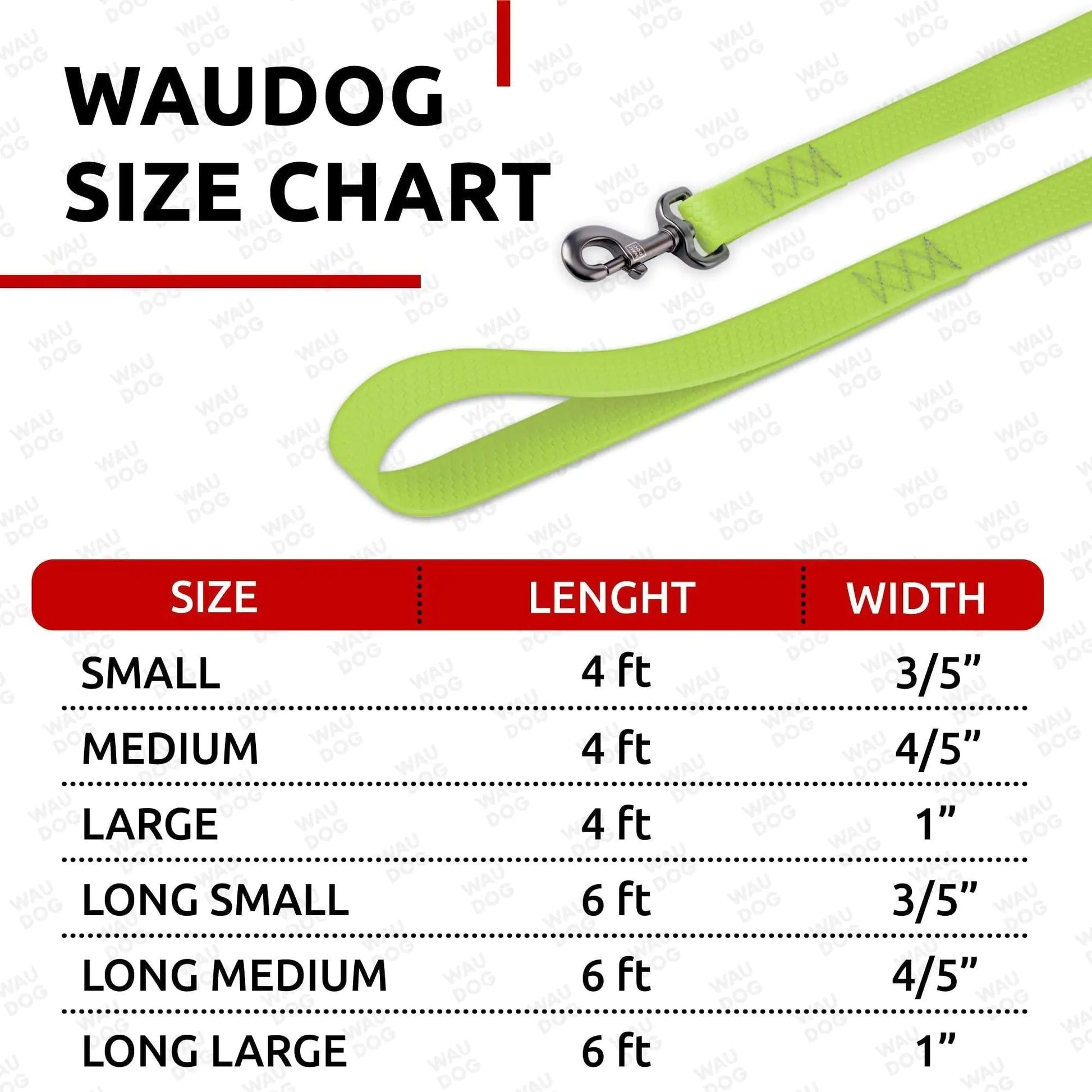 WAUDOG Waterproof Dog Leash 4 Ft 6 Ft Anti Slip Dog Leash for Large Dogs Small and Medium Dogs Heavy Duty Dog Leash with Water and Dirt Resistant Long Or Short Dog Leashes for Boy & Girl Dogs - Osacean Sky Logistics