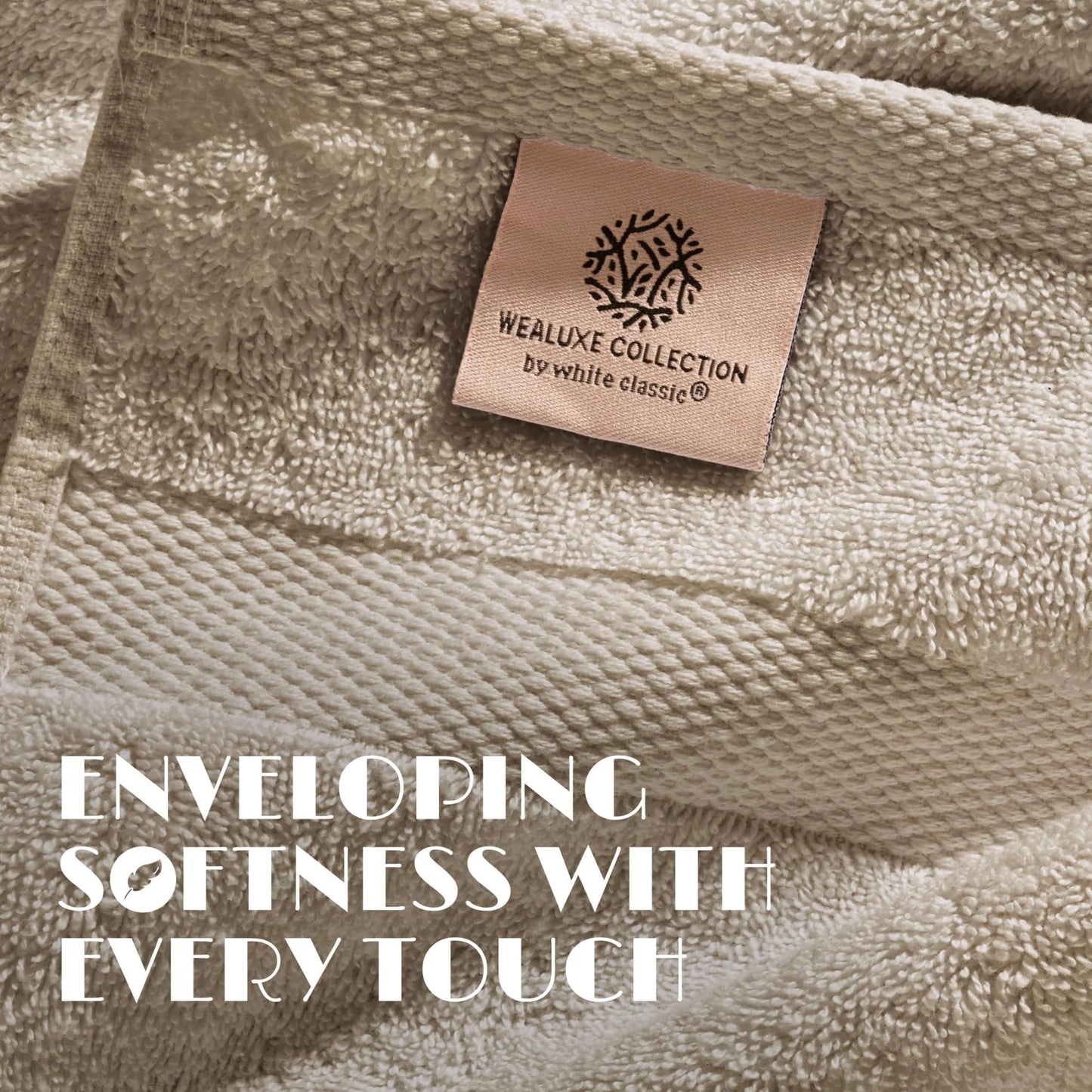 White Classic Taupe Washcloths Set 12 Pack for Body and Face Towel 12x12 Inch Cotton Wash Cloths Bulk Spa Fingertip Wash Clothes Soft Absorbent Gym Towels - Osacean Sky Logistics