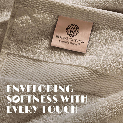 White Classic Taupe Washcloths Set 12 Pack for Body and Face Towel 12x12 Inch Cotton Wash Cloths Bulk Spa Fingertip Wash Clothes Soft Absorbent Gym Towels - Osacean Sky Logistics