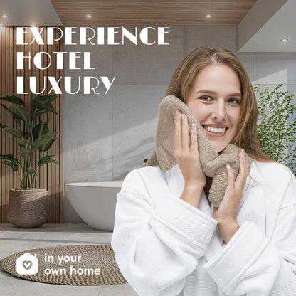 White Classic Taupe Washcloths Set 12 Pack for Body and Face Towel 12x12 Inch Cotton Wash Cloths Bulk Spa Fingertip Wash Clothes Soft Absorbent Gym Towels - Osacean Sky Logistics