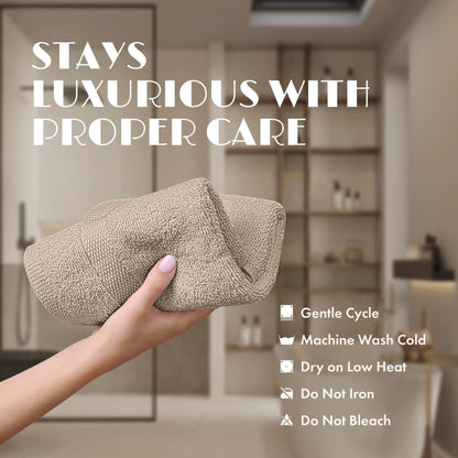 White Classic Taupe Washcloths Set 12 Pack for Body and Face Towel 12x12 Inch Cotton Wash Cloths Bulk Spa Fingertip Wash Clothes Soft Absorbent Gym Towels - Osacean Sky Logistics