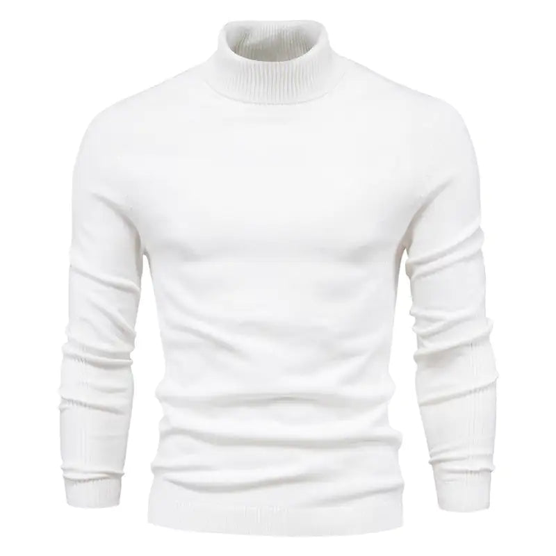 Winter Turtleneck Sweater Fashion Slim Fit Solid Color Pullover Knitted Top Men's Clothing - Osacean Sky Logistics