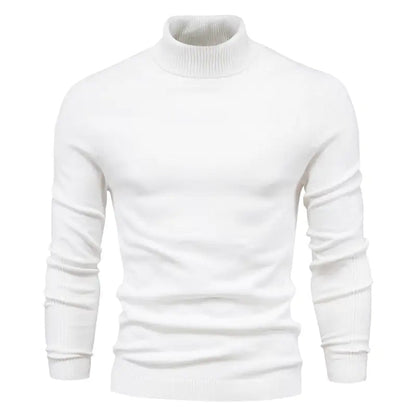 Winter Turtleneck Sweater Fashion Slim Fit Solid Color Pullover Knitted Top Men's Clothing - Osacean Sky Logistics