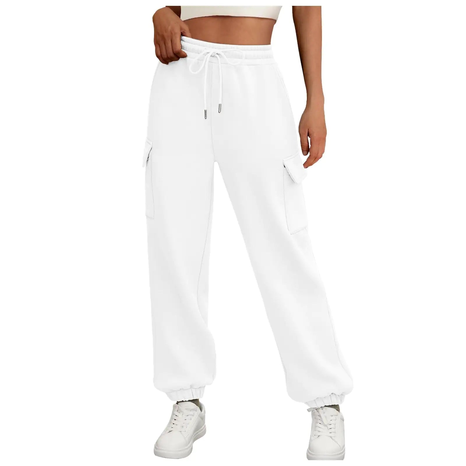 Women's Sweatpants Fleece Lined Baggy Athletic Jogger Trousers With Pockets Fall Casual Trendy Cargo Pants Fall Outfits - Osacean Sky Logistics