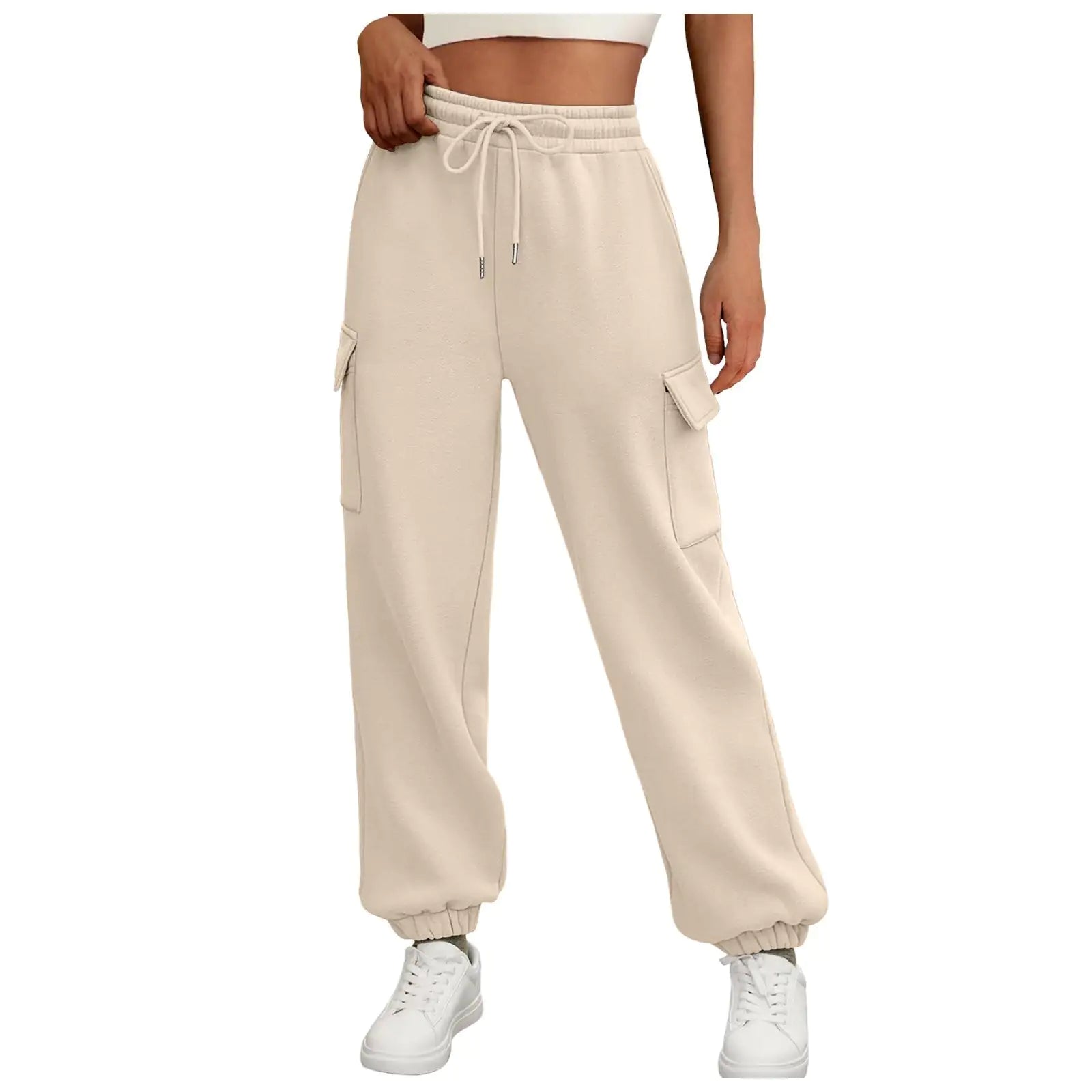 Women's Sweatpants Fleece Lined Baggy Athletic Jogger Trousers With Pockets Fall Casual Trendy Cargo Pants Fall Outfits - Osacean Sky Logistics