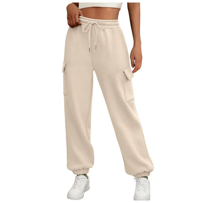 Women's Sweatpants Fleece Lined Baggy Athletic Jogger Trousers With Pockets Fall Casual Trendy Cargo Pants Fall Outfits - Osacean Sky Logistics