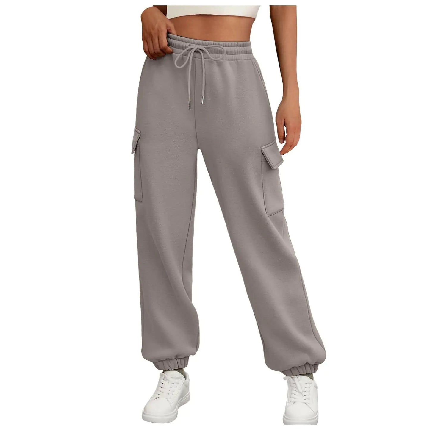 Women's Sweatpants Fleece Lined Baggy Athletic Jogger Trousers With Pockets Fall Casual Trendy Cargo Pants Fall Outfits - Osacean Sky Logistics