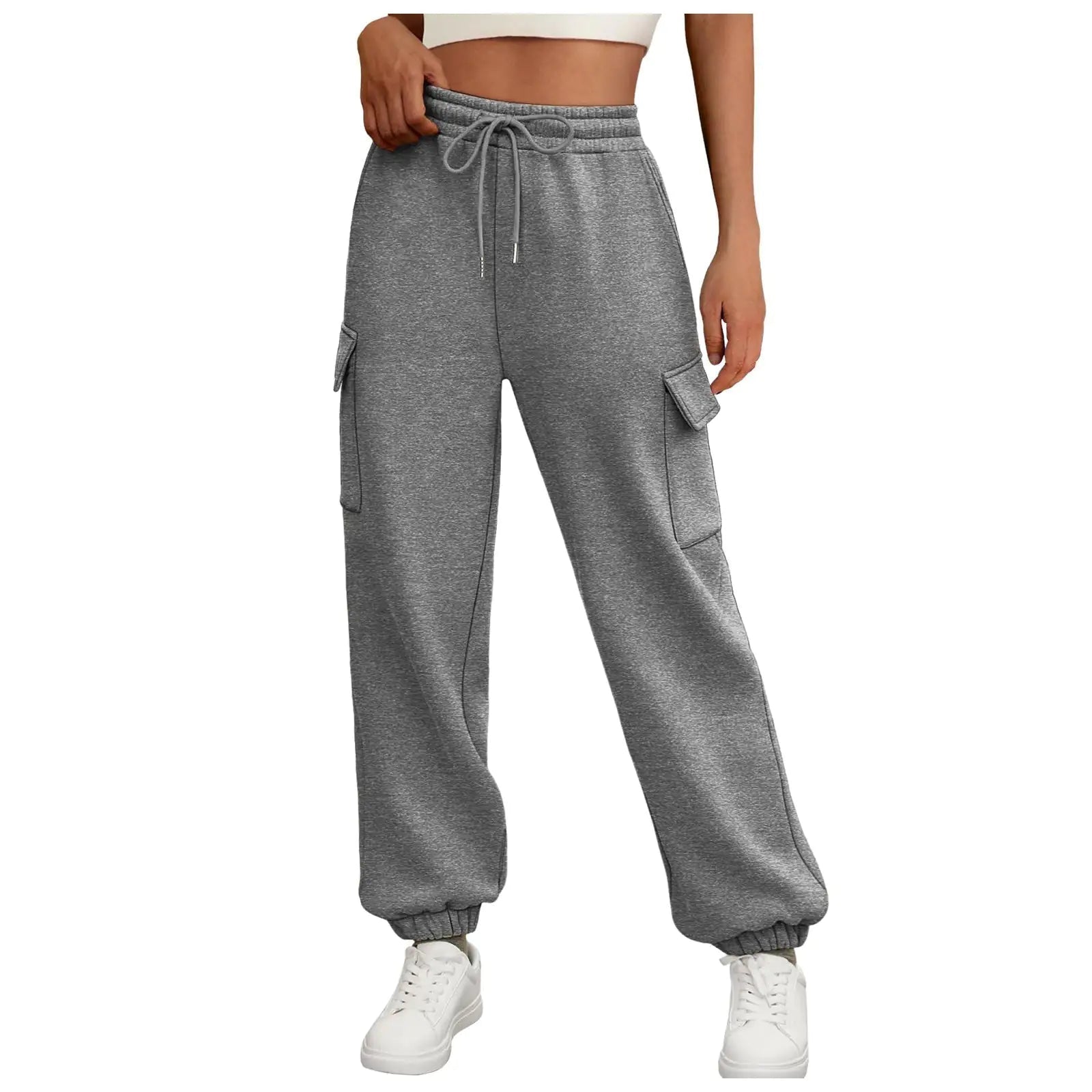Women's Sweatpants Fleece Lined Baggy Athletic Jogger Trousers With Pockets Fall Casual Trendy Cargo Pants Fall Outfits - Osacean Sky Logistics